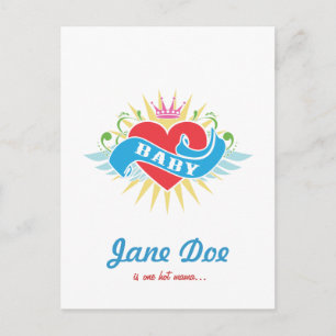 Inbjudningar till Retro Tattoo Baby Shower