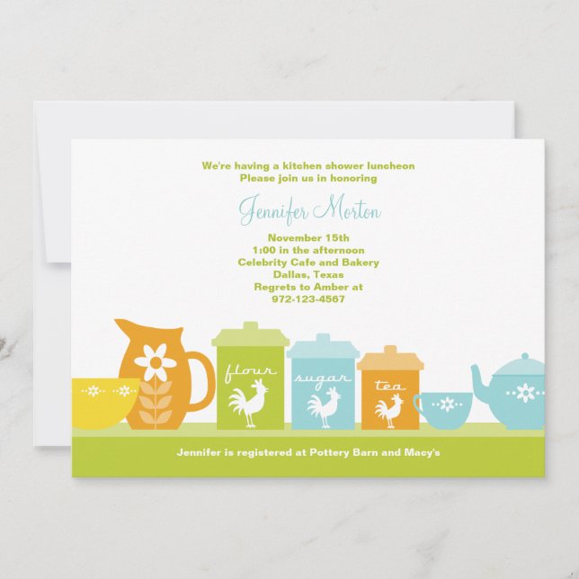 Inbjudningar till roligt Vintage Kitchen (Framsida)