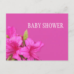 Inbjudningar till rosa blommigt babyduschkort