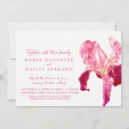 Inbjudningar till rosa-bröllop i Iris botaniska ko