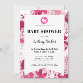 Inbjudningar till rosa Camo Baby Shower