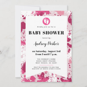 Inbjudningar till rosa Camo Baby Shower