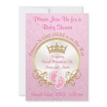 Inbjudningar till rosa och Guld Baby Shower, anpas