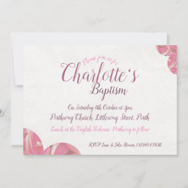 Inbjudningar till rosa och vit blomma för flickor