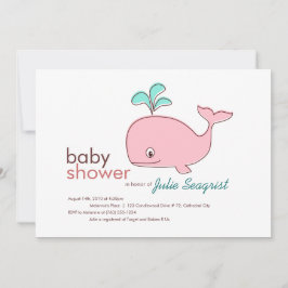 Inbjudningar till Rosa Whale Baby Shower