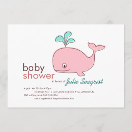 Inbjudningar till Rosa Whale Baby Shower