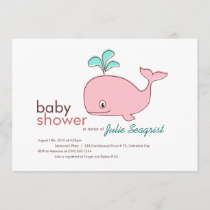 Inbjudningar till Rosa Whale Baby Shower