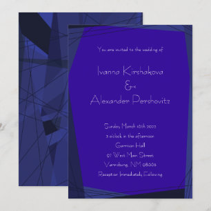 Inbjudningar till royal Blue Modern Geometric Wedd
