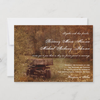 Inbjudningar till Rustic Land Meadow Wagon Wedding