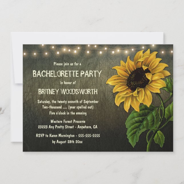 Inbjudningar till Rustic Sunrolos Bachelorette Par (Framsida)