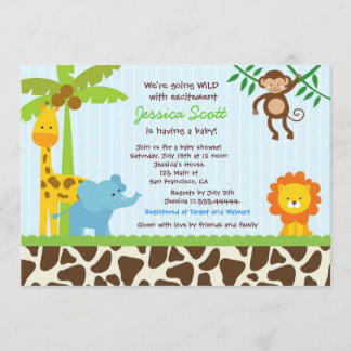 Inbjudningar till Safari Jungle Baby Shower