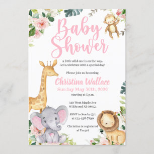 Inbjudningar till Safari Jungle Baby Shower för fl
