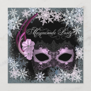 Inbjudningar till Shock rosa Snowflake Masquerad P