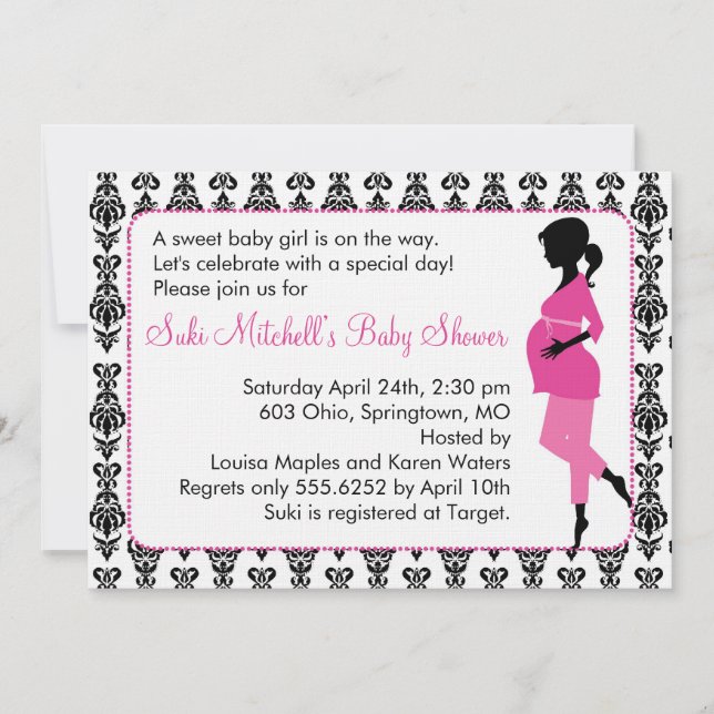 Inbjudningar till Silhouette Baby Shower (Framsida)