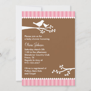 Inbjudningar till Silhouette Birds Baby Shower