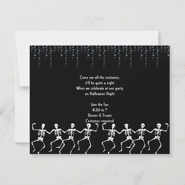 Inbjudningar till Skeleton Dance Party Halloween (Framsida)