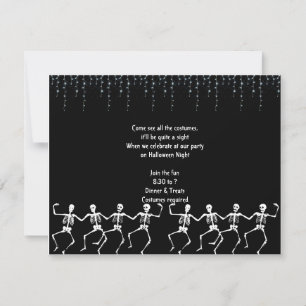 Inbjudningar till Skeleton Dance Party Halloween