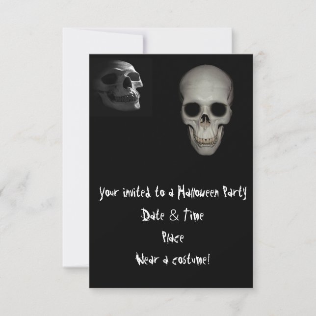 Inbjudningar till Skull Halloween fest (Framsida)
