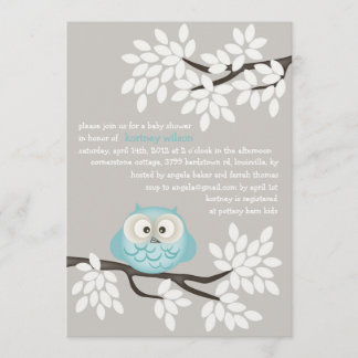 Inbjudningar till små Uggla och Grenar för spädbar