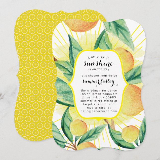 Inbjudningar till sommarbabyskor (Fram/baksida)