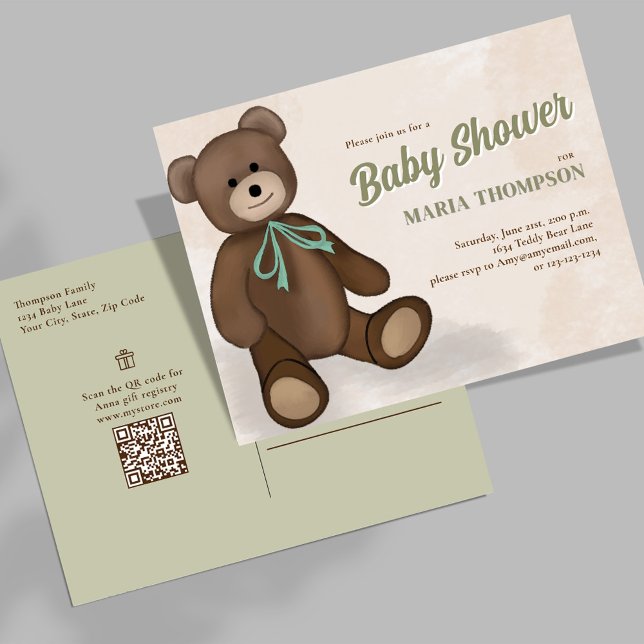 Inbjudningar till spädbarnshögtalare för spädbarn  vykort (Baby Shower Custom Invitation Postcard)