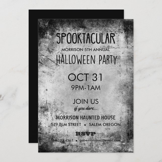 Inbjudningar till Spooktacular Vintage Halloween f (Fram/baksida)