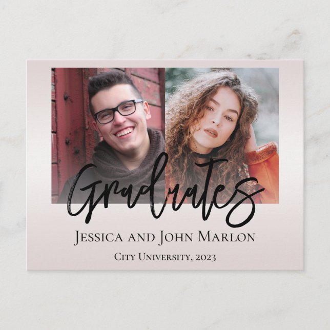 Inbjudningar till Studentfest av dubbla Vykort (Framsida)