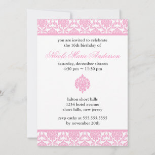 Inbjudningar till Sweet sixteen av Rosa Damask