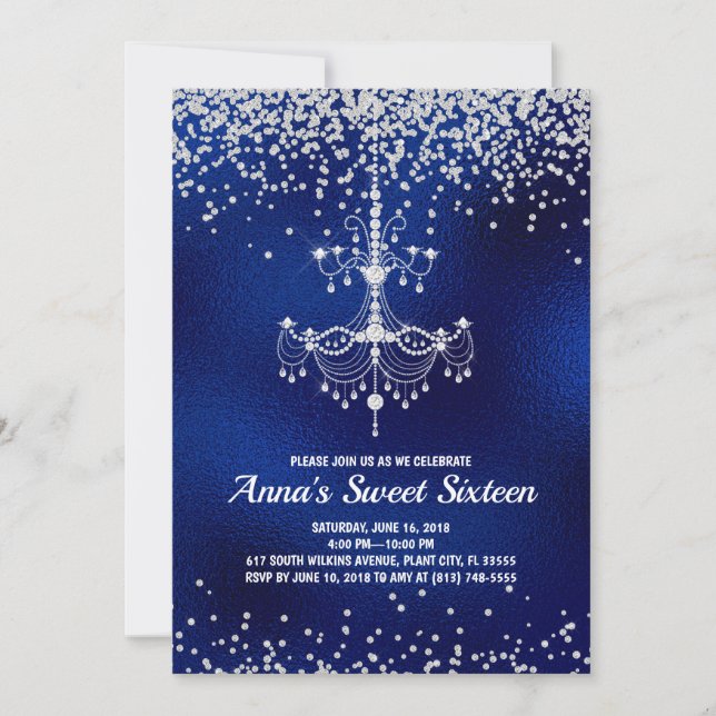 Inbjudningar till sweet sixteen Gnistra (Framsida)