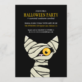 Inbjudningar till taloky Mummy Cat Halloween fest
