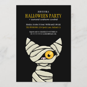 Inbjudningar till taloky Mummy Cat Halloween fest