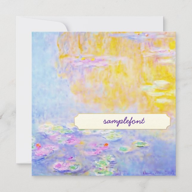 inbjudningar till te, monet vatten lily 7 (Framsida)