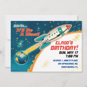 Inbjudningar till Temapartyet Retro Space