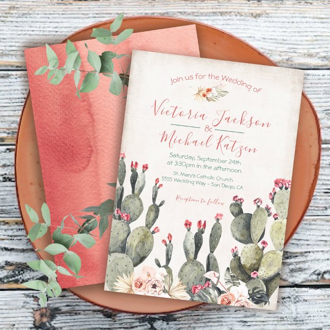 Inbjudningar till Terracota och Cactus Wedding (Skapare uppladdad)