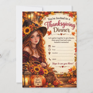 Inbjudningar till Thanksgiving Dinner & Festkort