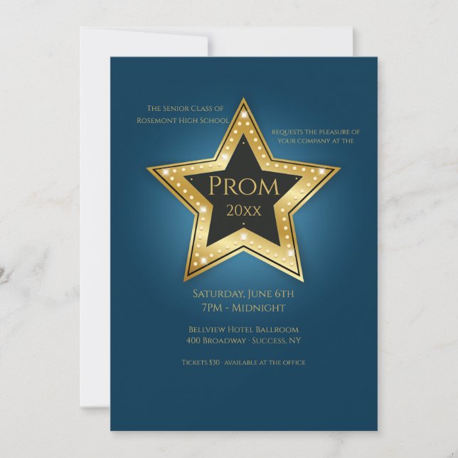 Inbjudningar till Toppen Star Prom (Framsida)