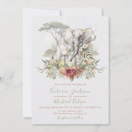 Inbjudningar till Tropical Jungle Elephant Wedding