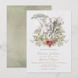 Inbjudningar till Tropical Jungle Elephant Wedding