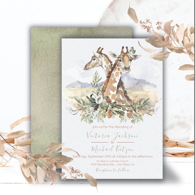 Inbjudningar till Tropical Jungle Giraffe Wedding (Skapare uppladdad)