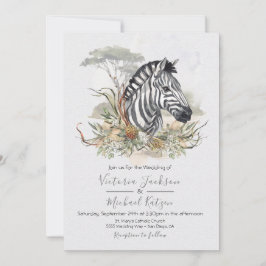 Inbjudningar till Tropical Jungle Zebra Wedding