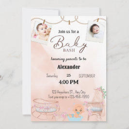 Inbjudningar till tvillingarnas rosa blöjbash