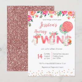 Inbjudningar till Twin Girls Baby Shower