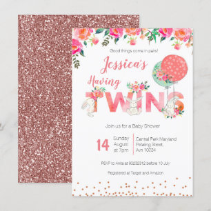 Inbjudningar till Twin Girls Baby Shower