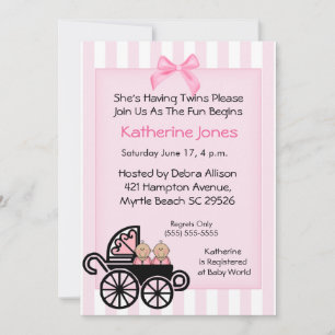 Inbjudningar till Twin Girls Baby Shower