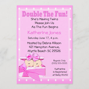 Inbjudningar till Twin Girls Baby Shower