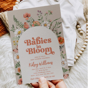 Inbjudningar till Twin Wildblomma Baby Shower