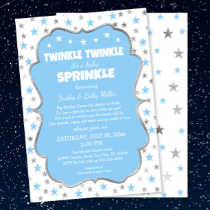 Inbjudningar till Twinkle Stars Baby Sprinkle-pojk