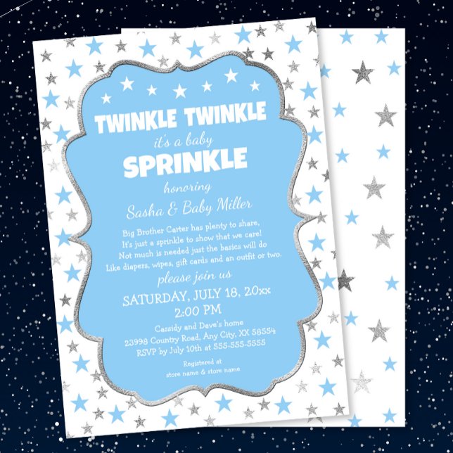 Inbjudningar till Twinkle Stars Baby Sprinkle-pojk (Skapare uppladdad)