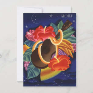 Inbjudningar till Ukulele Hibiscus Aloha Hawaiian 