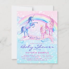 Inbjudningar till Unicorn Baby Shower Pastel Unico